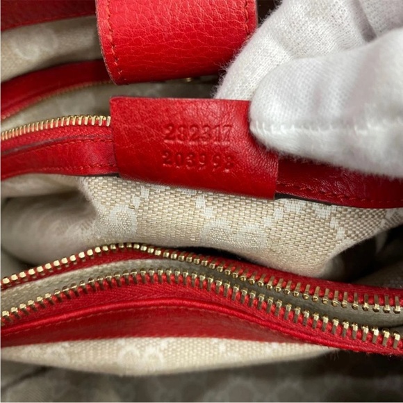 Gucci Red Tote with Bamboo Handles - Picture 4 of 8